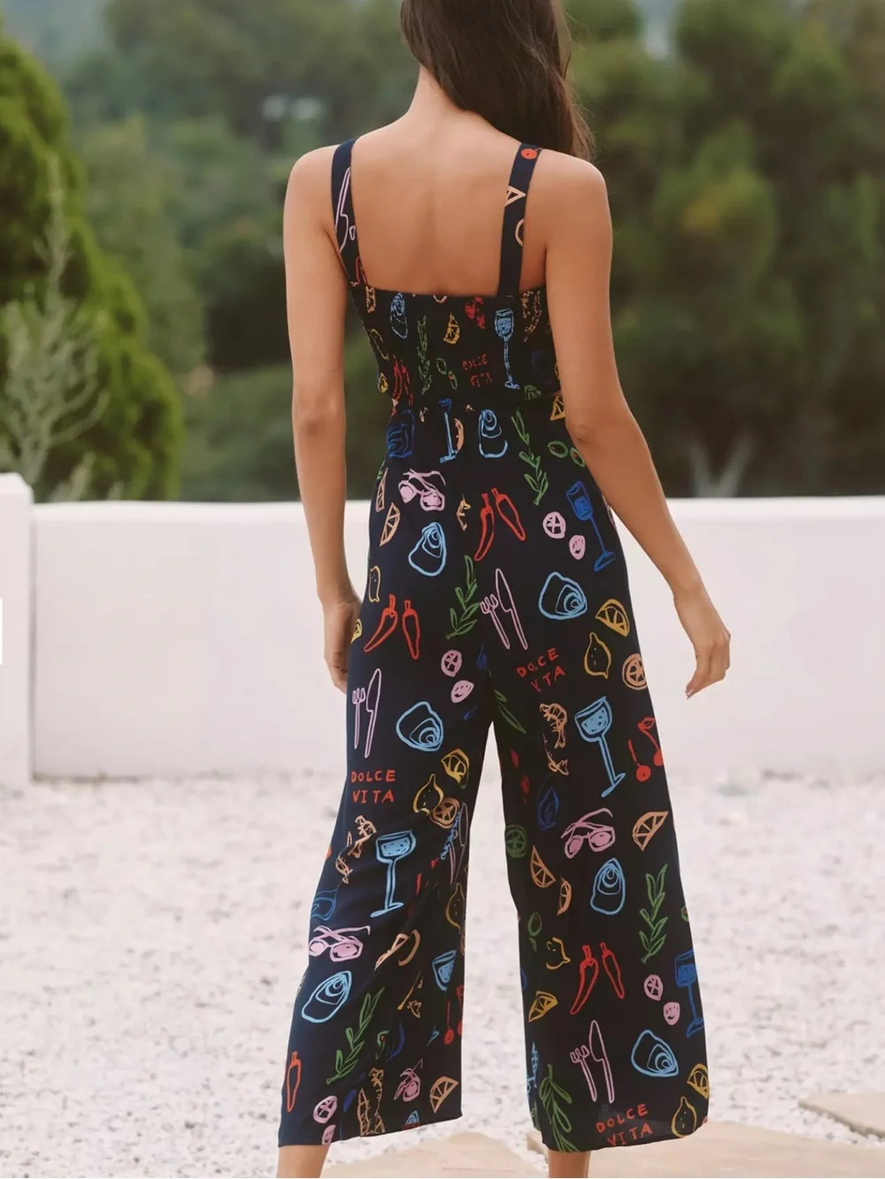 NWT Anthropologie Calendine Jordan Nickson Square-Neck Smocked Cutout Jumpsuit S